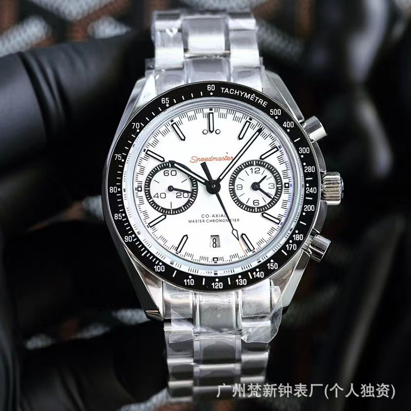Om Speedmaster Chronograph Men's Watch Fully Automatic Waterproof Stainless Steel Vs Seamaster 300 Mechanical Watch Factory Cross-Border Direct Shipping