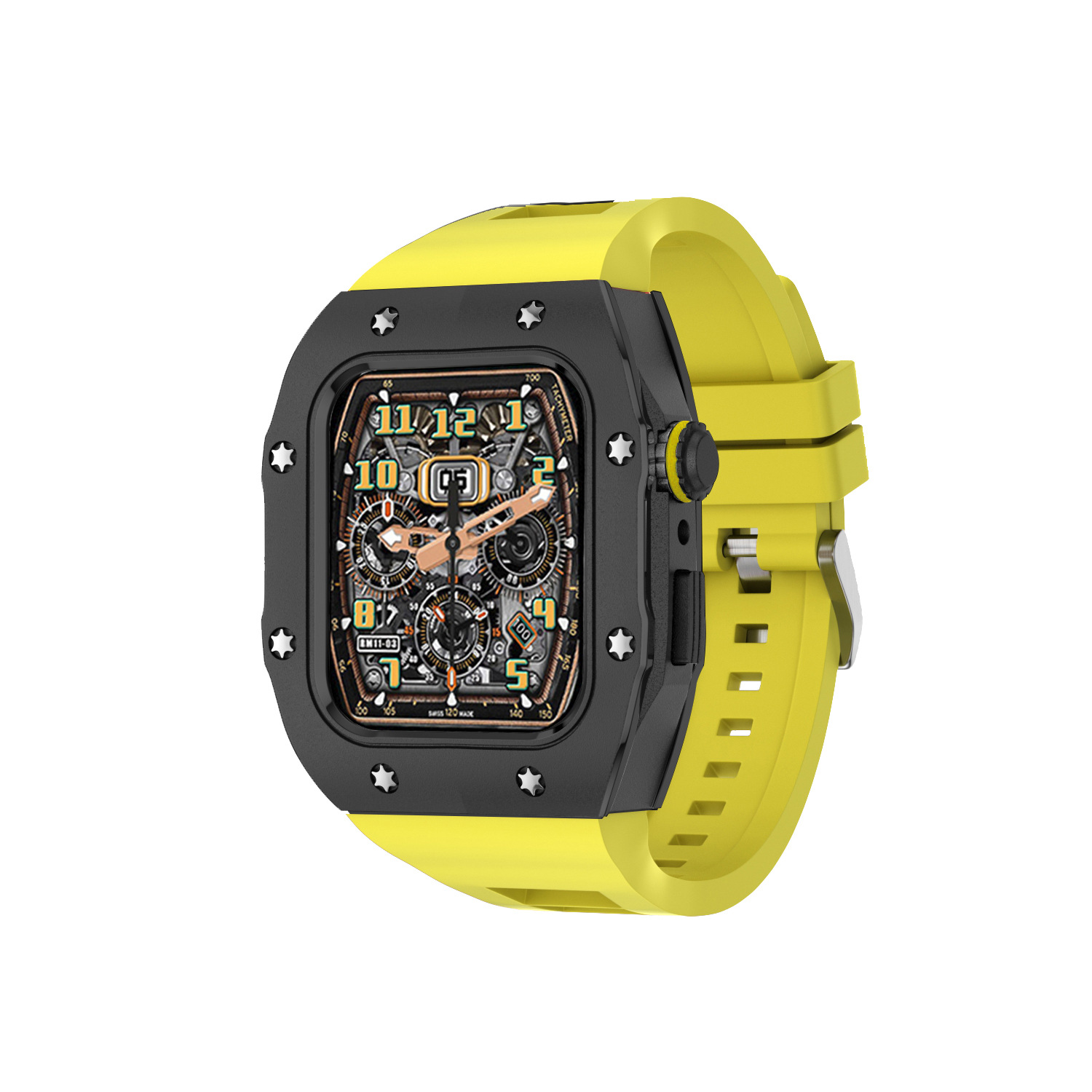 Adecuado para Apple Watch modificación Shell Apple reloj protector Shell integrado Correa armadura caja de metal 44/45