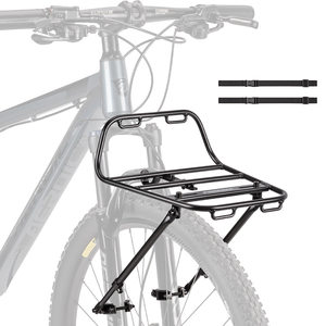 自転車前荷台 アルミ合金製ブラックの軽量フロントキャリア
