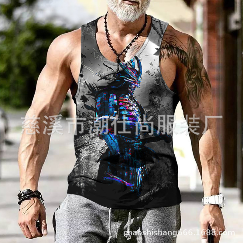 Camiseta sin mangas hombre fitness running verano estilo europeo Venom