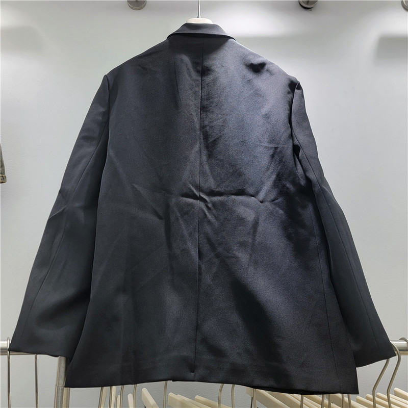 Chaqueta de Traje para Mujer de Algodón y Poliéster con Manga Larga y Cuello de Traje