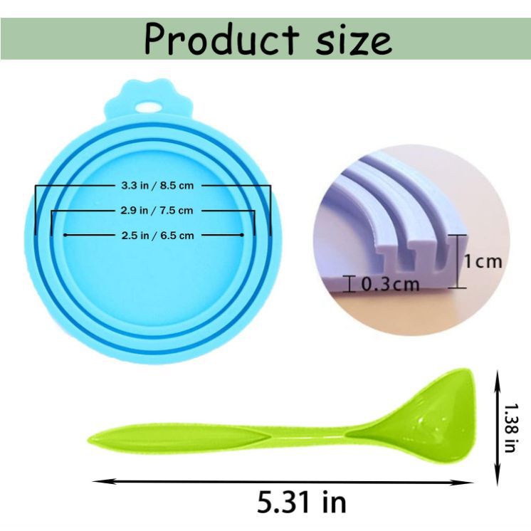 Venta caliente de silicona para mascotas puede cubrir silicona puede cubrir la cubierta sellada de alimentos para gatos y perros cubierta de preservación de silicona tres en uno