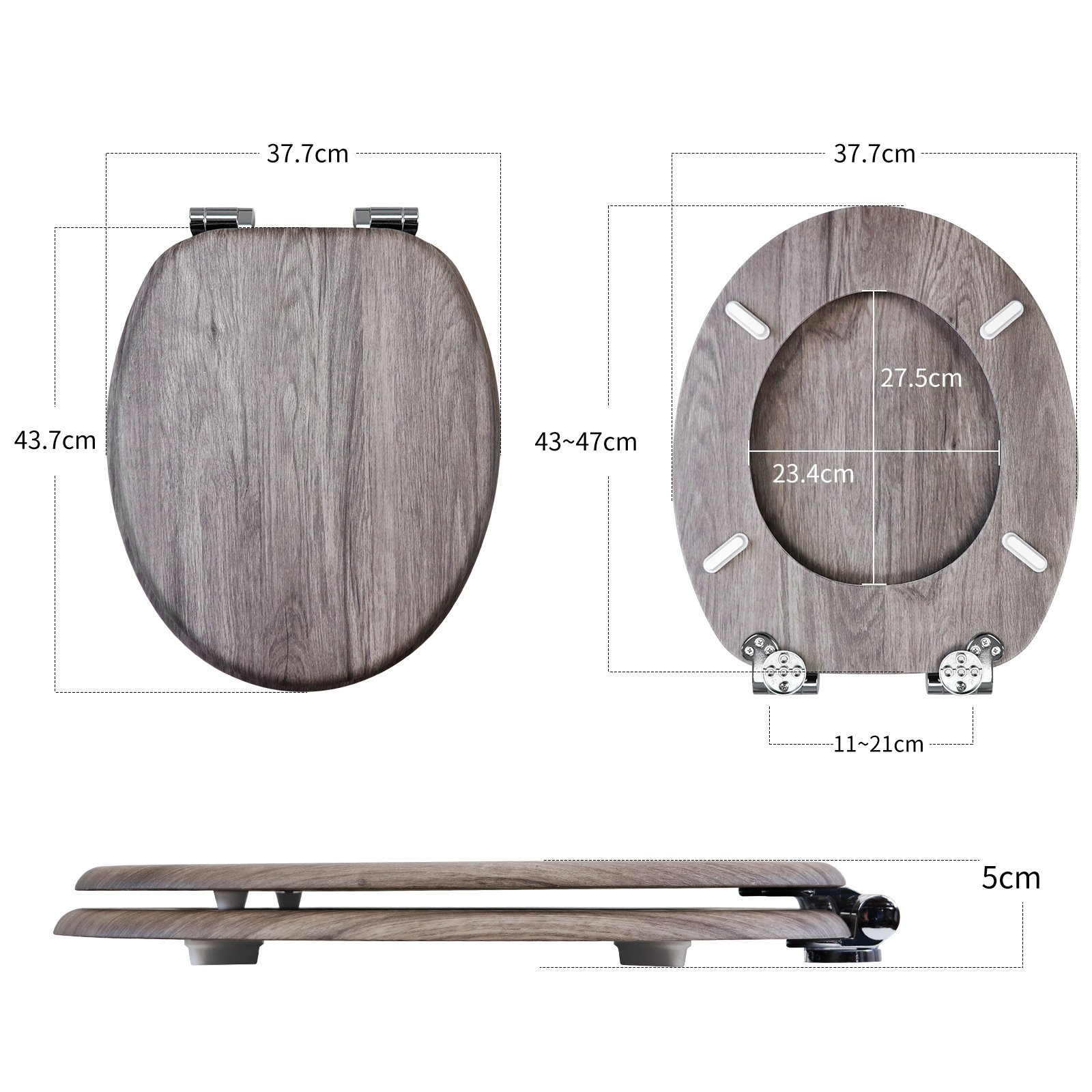 Fábrica directa placa de densidad de madera MDF cubierta de inodoro pvc placa impresa patrón de madera caída lenta