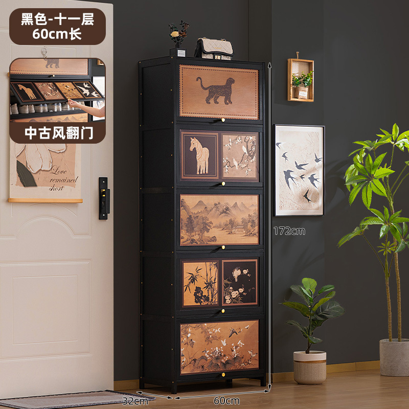 简易鞋架子家用门口多层带门防尘入门鞋架鞋柜高款立式一体收纳架|undefined