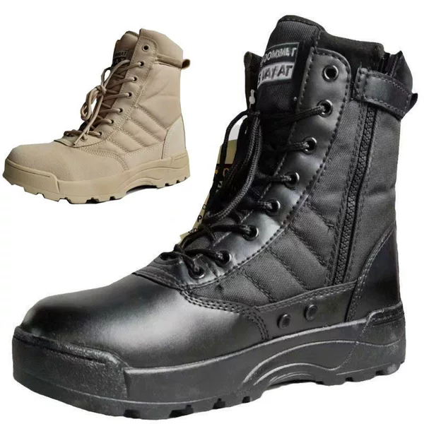 Summer Black Sand Color Desert Boots Shoes Men's High-top Training Outdoor Tactical Boots Jungle Boots Work Safety