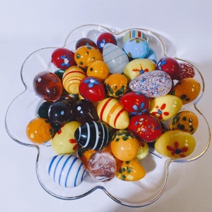 Glass Egg Easter Egg Game Glass Beads Egg Shape Glass Ball Decoration Toy Fish Tank Ornaments