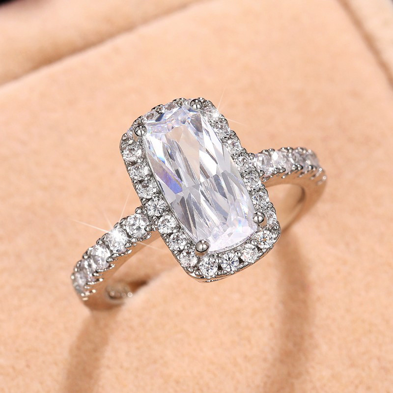 Women's Gender Wholesale Simple Style Classic Style Geometric Copper Inlay Zircon Rings