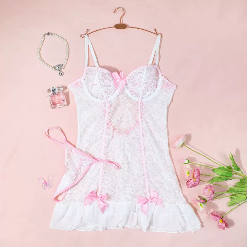 Белье, сексуальная slip-dress, комплект, (Cross-border trading), открытая спина