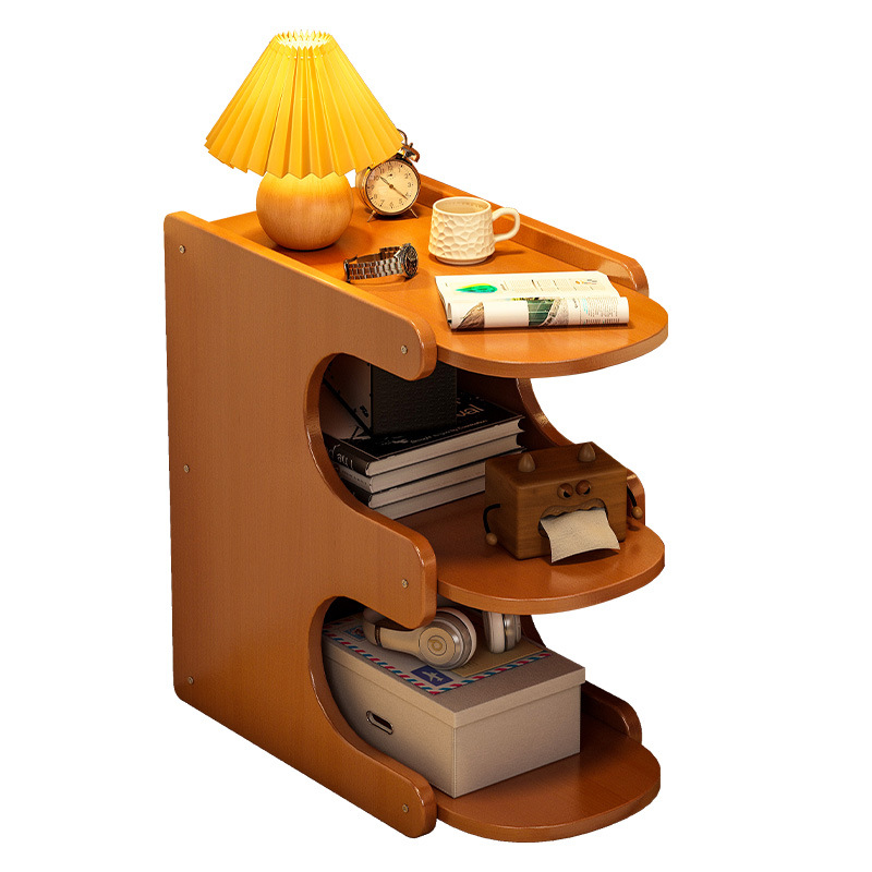 Mesa de cabezal de cama, armario de almacenamiento de hendidura, pequeño armario de lado de la cama, dormitorio doméstico, alquiler de habitaciones, estante de almacenamiento de acabado