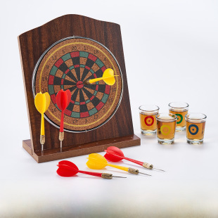 Wooden dart plate set entertainment and leisure competition level professional dart set toys with flying needle spot wholesale stall
