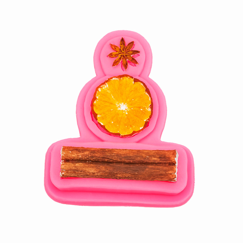 Limón seco octogonal Canela Especias modelado molde de silicona DIY fondant cake chocolate decoración Decoración