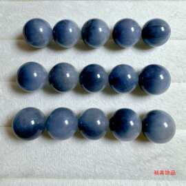 天然7A半盆蓝钢丝蓝兔毛散珠海啸蓝兔毛圆珠diy手链配饰手作配件