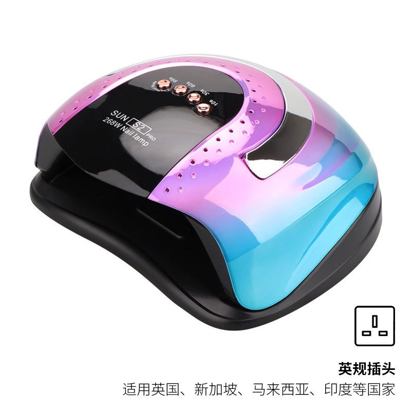 Nuevo modelo con mango, lámpara inteligente para uñas de 268W de alta potencia para fototerapia, lámpara de curado para salón de uñas de secado rápido para gel de esmalte de uñas transfronterizo.