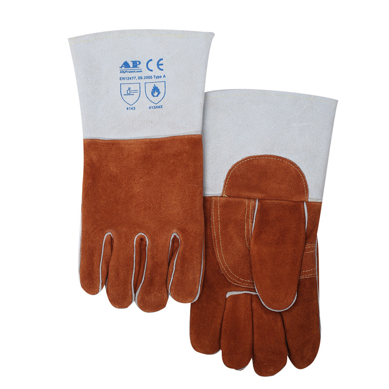 友盟焊接手套AP-2900 咖啡色耐高温耐磨防火阻燃焊工烧焊防护手套