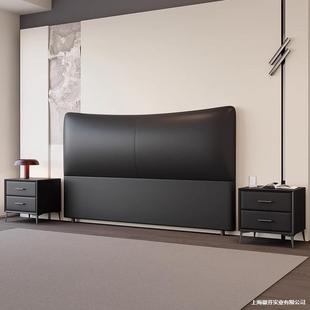 Black New Bedside Soft Bag, Simple Modern Solid Wood Single and Double Backrest, One-Piece Floor-Standing Model, Purchased Separately