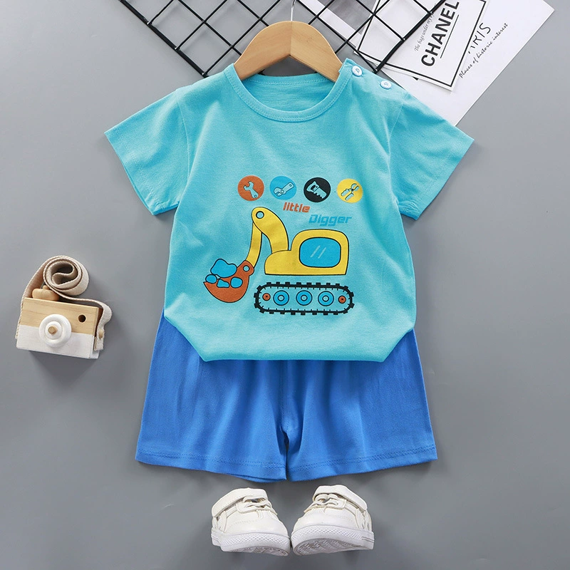 Children's short sleeve T-shirt, summer cotton set for early age for men and women, children's clothing
