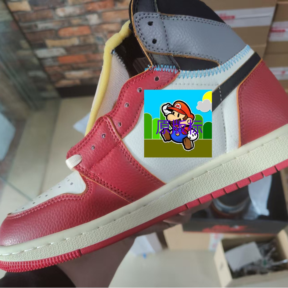 Zapatos Pitian pure original aj1 versión superior de alta calidad importada de cuero de cabeza completa para hombres y mujeres zapatillas deportivas casuales