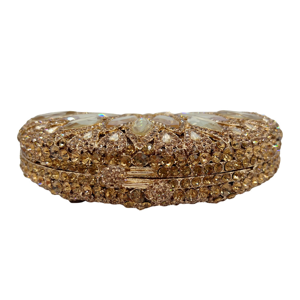 Bolsa de cristal transfronteriza con diamantes para banquete, bolsa de mano de lujo ligera con diamantes de ojo de caballo, bolsa de banquete de mujer
