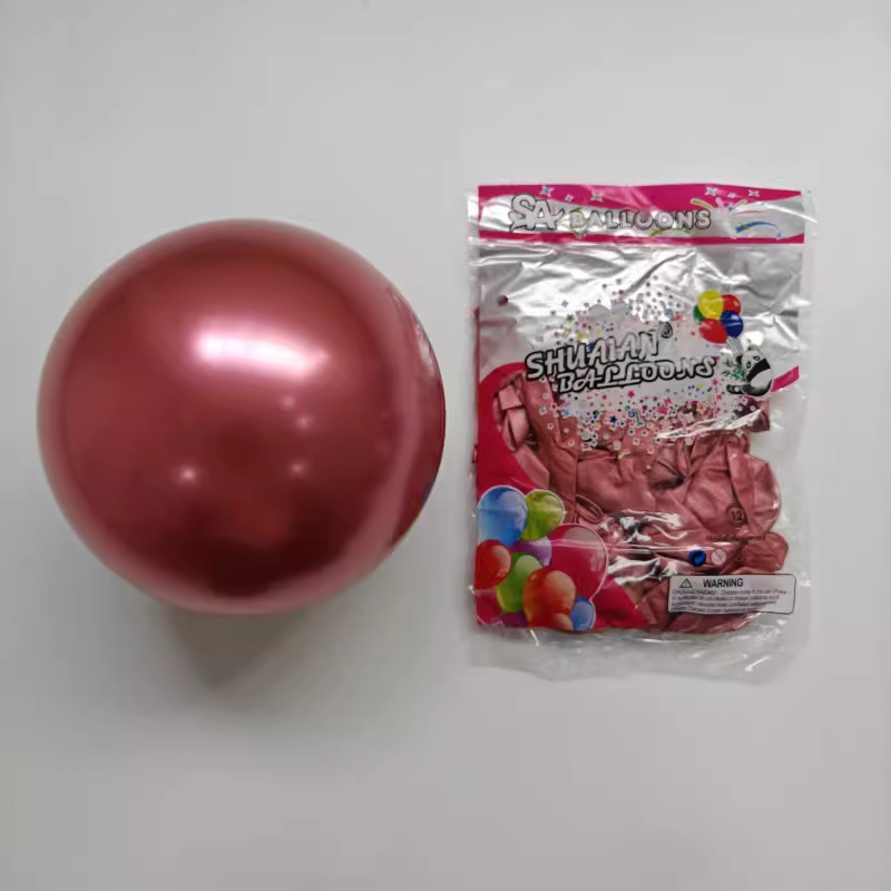 Shuai An Globo de metal de 10 pulgadas Globo de látex de cromo nacarado Fiesta de cumpleaños Decoración de boda 50 piezas