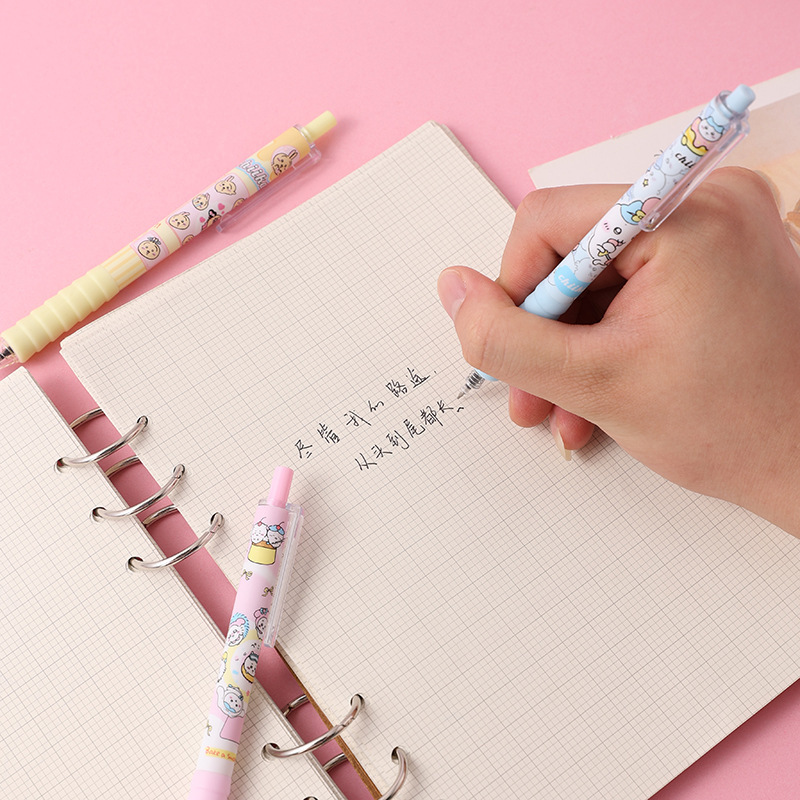 Limited Chiikawa nubes de dibujos animados de alto valor de cara pulsar bolígrafo de movimiento 0.5st velocidad de cepillo seco bolígrafo neutro bolígrafo negro