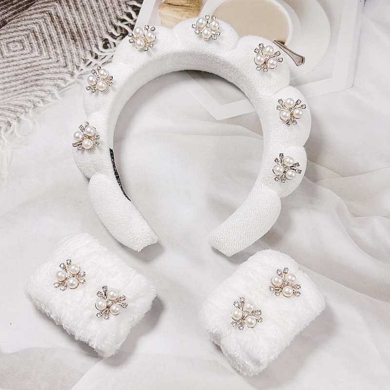 기계 스티치 합금 트위스트 헤어 밴드 화이트 (20*17*4cm 98g)