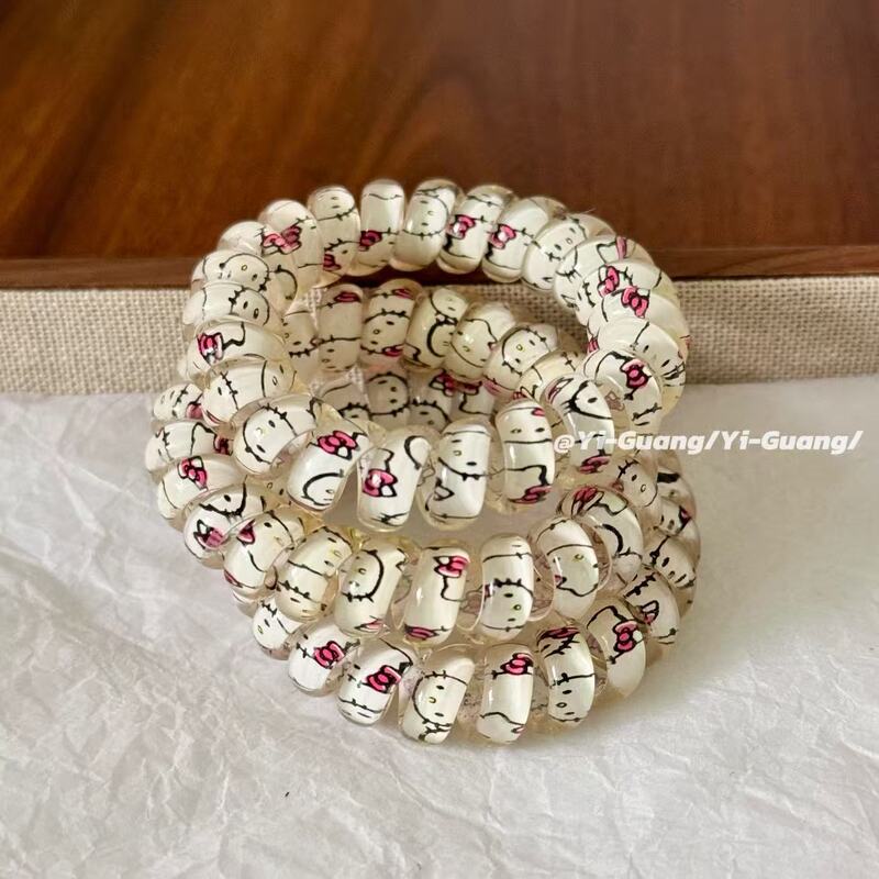 Cute Kt Kitten Cartoon Sweet Phone Cord Hair Tie Headband Winter New Style Seamless Hair Rope Headband Fresh Headband Cute Kt Kitten Cartoon Sweet Phone Cord Hair Tie Headband Winter New Style Seamless Hair Rope Headband Fresh Headband