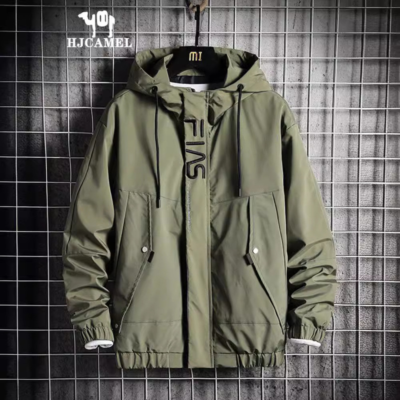 Camel HJCAMEL Spring and Autumn New hooded jacket men's loose Korean fashion jacket fashion tooling youth