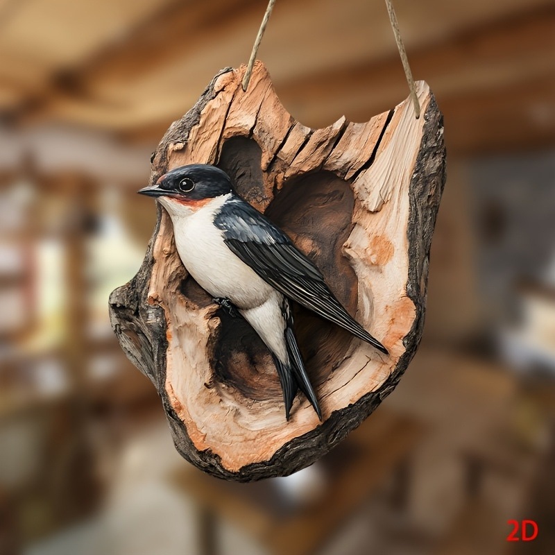 Colgantes de madera creativa transfronteriza pájaros 2D decoración de pared colgantes decoración listados decoración de artículos de fiesta artesanía