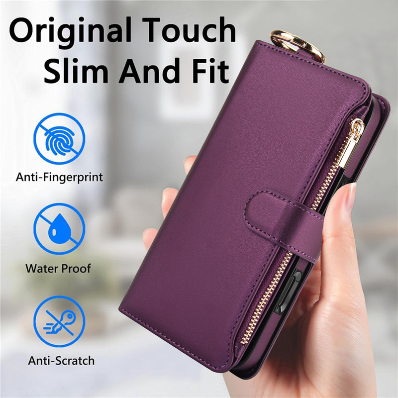 Suitable for iPhone 17 Promax Zipper Case, Samsung S26 Ultra Crossbody Wallet Style Phone Leather Case Suitable for iPhone 17 Promax Zipper Case, Samsung S26 Ultra Crossbody Wallet Style Phone Leather Case