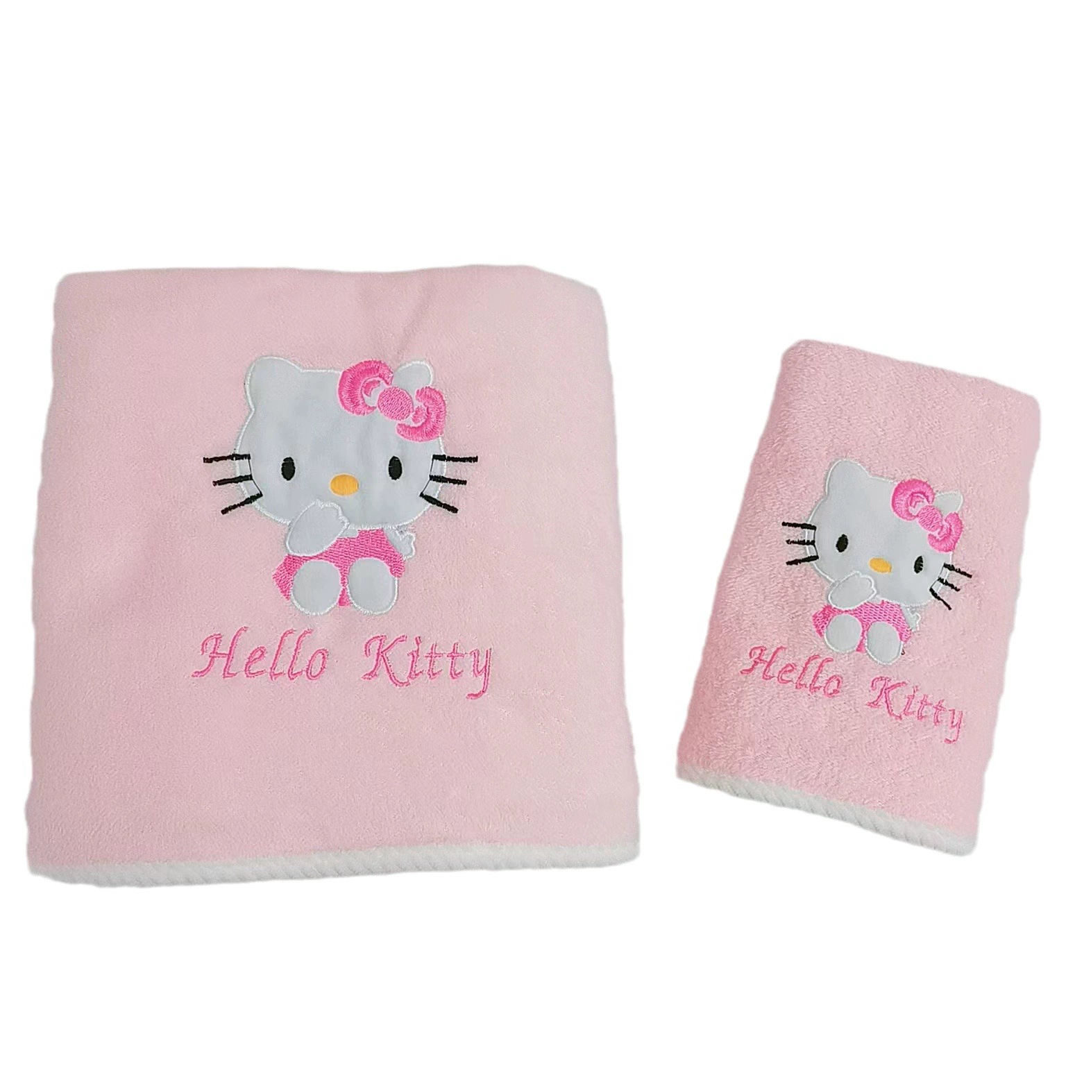 Hello Kitty, мультяшная милая коралловая банная полотенце, набор для умывания лица, впитывание воды, подарок на день рождения