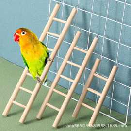 木质仓鼠玩具 鹦鹉鸟类木桥爬梯鸟笼用品 小宠实木站架攀爬梯