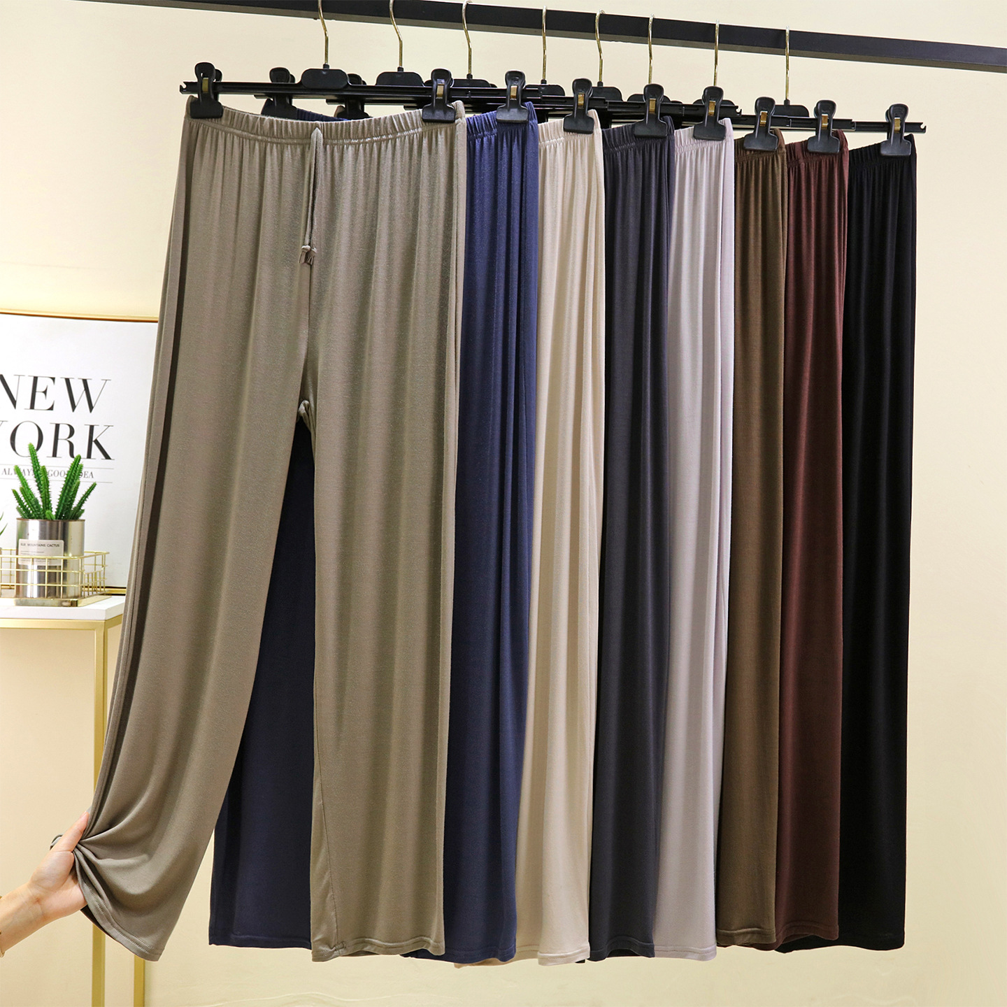 Men's Casual Pants Autumn and Winter Thin Modal Pajamas Home Pants Straight Pants Loose Pajamas Large Size Sports Pants