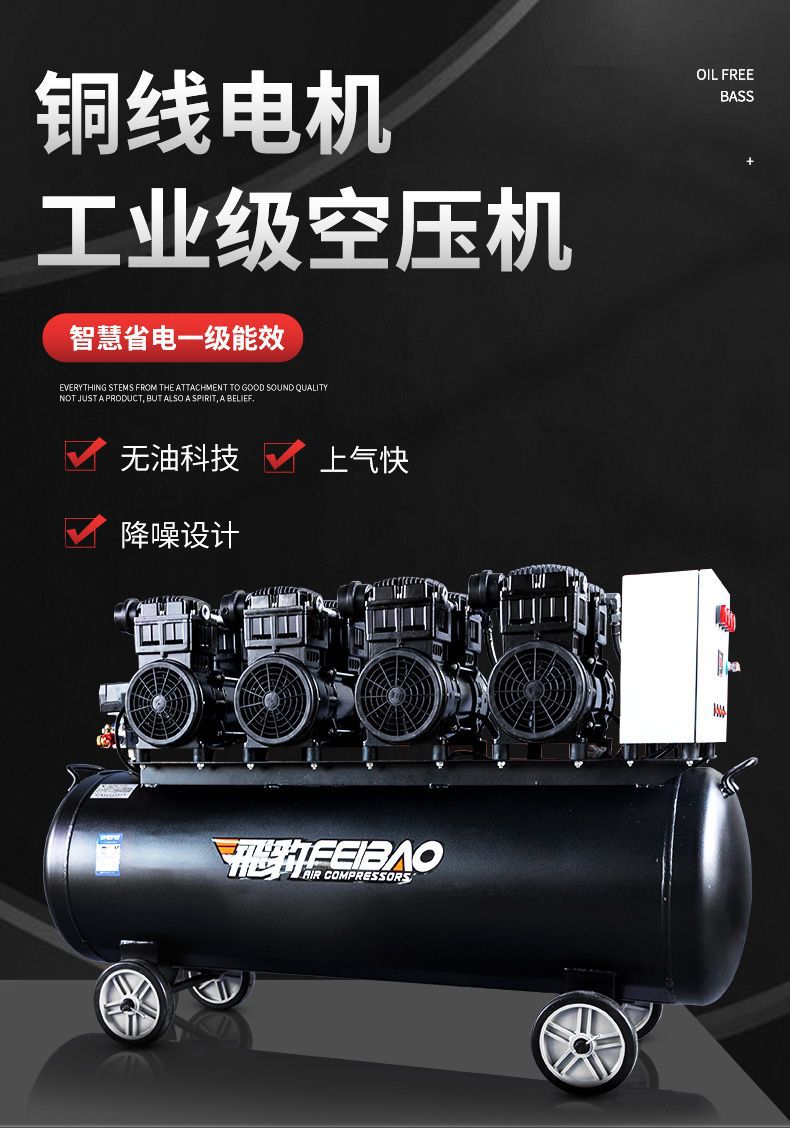 Feibao Home Decoration Small Air Compressor Oil-Free Silent Air Pump High Pressure Woodworking Paint Air Compressor 220V Dental