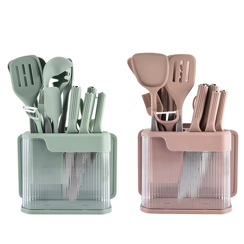 Silicone kitchenware, set, knife, storage system, new collection, 17 pieces