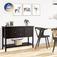 跨境热销板式带二门四抽深蓝色餐边柜开放式多功能收纳客厅小空间