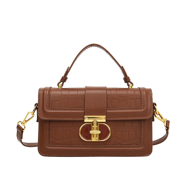 Bolso retro de estilo Hong Kong 2023 verano nuevo bolso de mujer bolsa de hombro de textura transfronteriza bolsa de mensajero de patrón de piedra personalizada