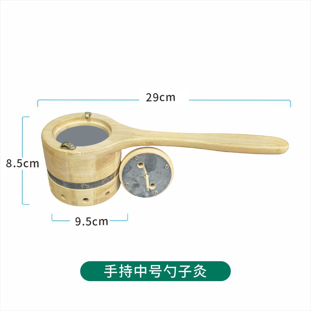 Handheld Wooden Moxa Box Smokeless Warming Moxibustion Device for Home Body Use in use
