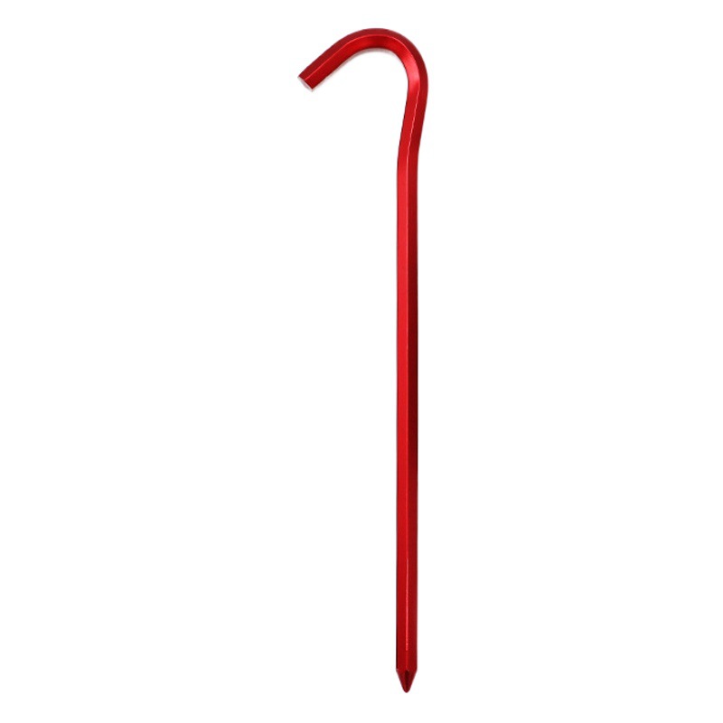 Outdoor High-Strength 6063 Aluminum Alloy Ground Nails 18cm Question Mark Ground Nails Camping Style Tent Nails Hexagonal 7-Shaped Ground Nails