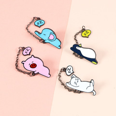創意卡通呆萌小動物睡覺胸針男女日系可愛金屬徽章書包掛件裝飾品