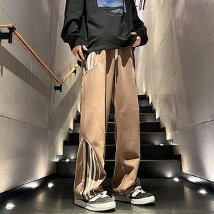American High Street Trendy Brand Drapey Thin Sports Sweatpants Men's Straight Casual Long Pants Boys Spring and Autumn Loose