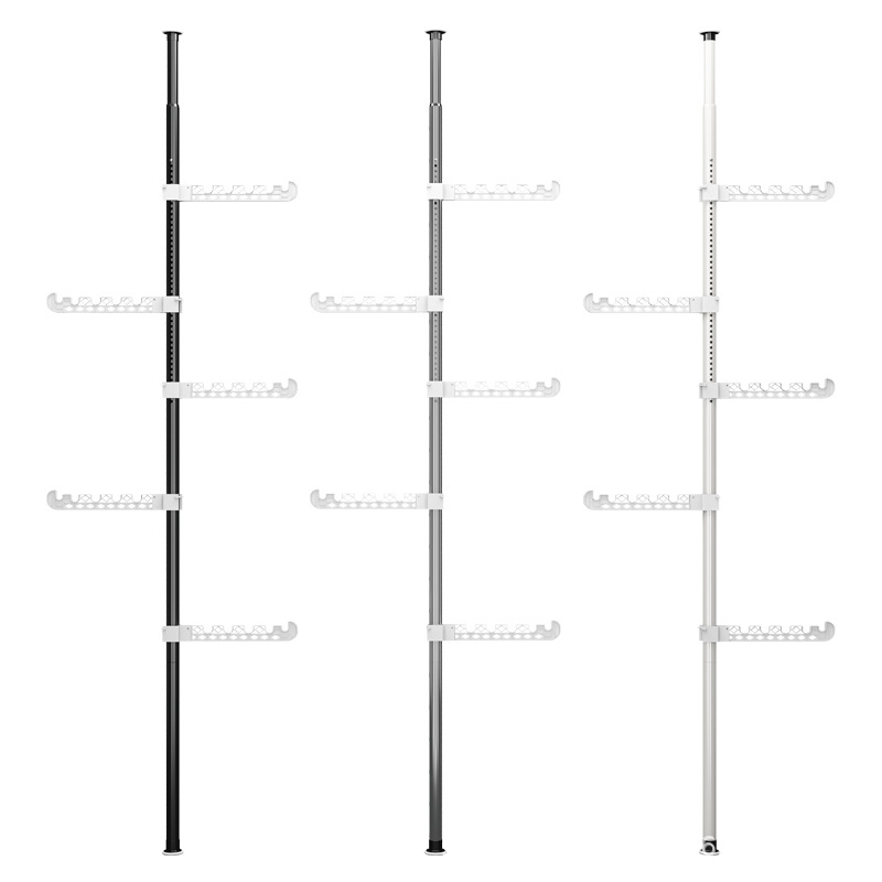 顶天立地衣架置物架置衣架挂衣免打孔伸缩杆阳台落地卧室内晾衣架