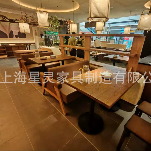 Source Factory Provides Drawings and Samples for Custom Design of Restaurant Booth Sofas, Soft-Covered Booths, and Restaurant Sofas Made of Solid Wood