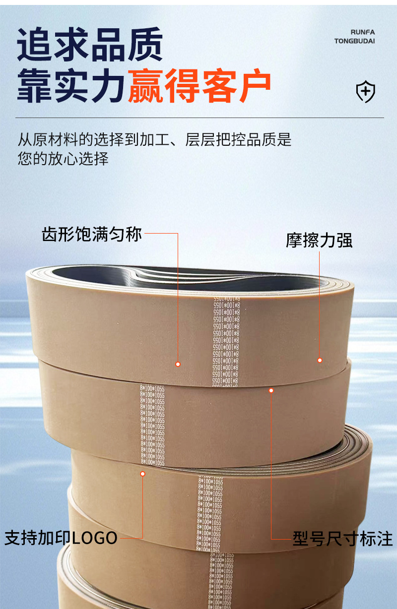 Oxford rubber flat belt, high-speed transmission belt, wear-resistant flat belt, industrial rubber synchronous belt