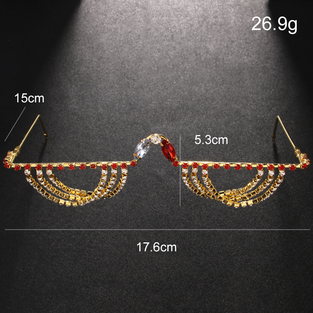 Nuevos marcos de gafas transfronterizos de moda de diamante accesorios de hip-hop para mujeres marcos de gafas