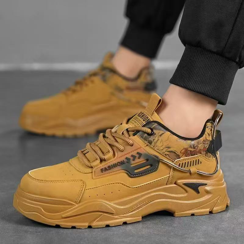 Zapatos de hombre 2026 primavera nuevo cuero transpirable zapatos de skate casuales juveniles zapatos de trabajo antideslizantes con suela gruesa