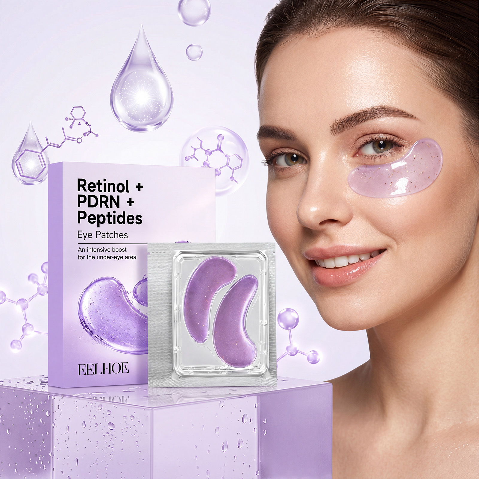 Eelhoe Moisturizing Eye Mask Brightens the Eye Area, Moisturizes Dry Skin, Softens and Cares for the Delicate Skin Around the Eyes