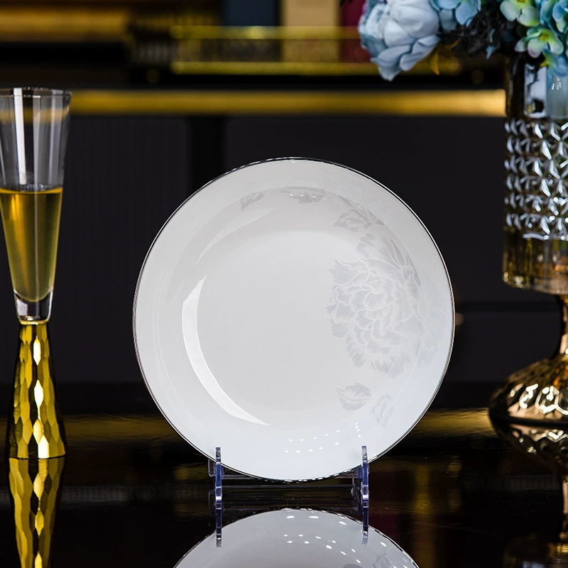 Jingdezhen bone porcelain tableware household European-style rice bowl noodle bowl ceramic dishes dish bowl soup bowl soup free combination petty bourgeois
