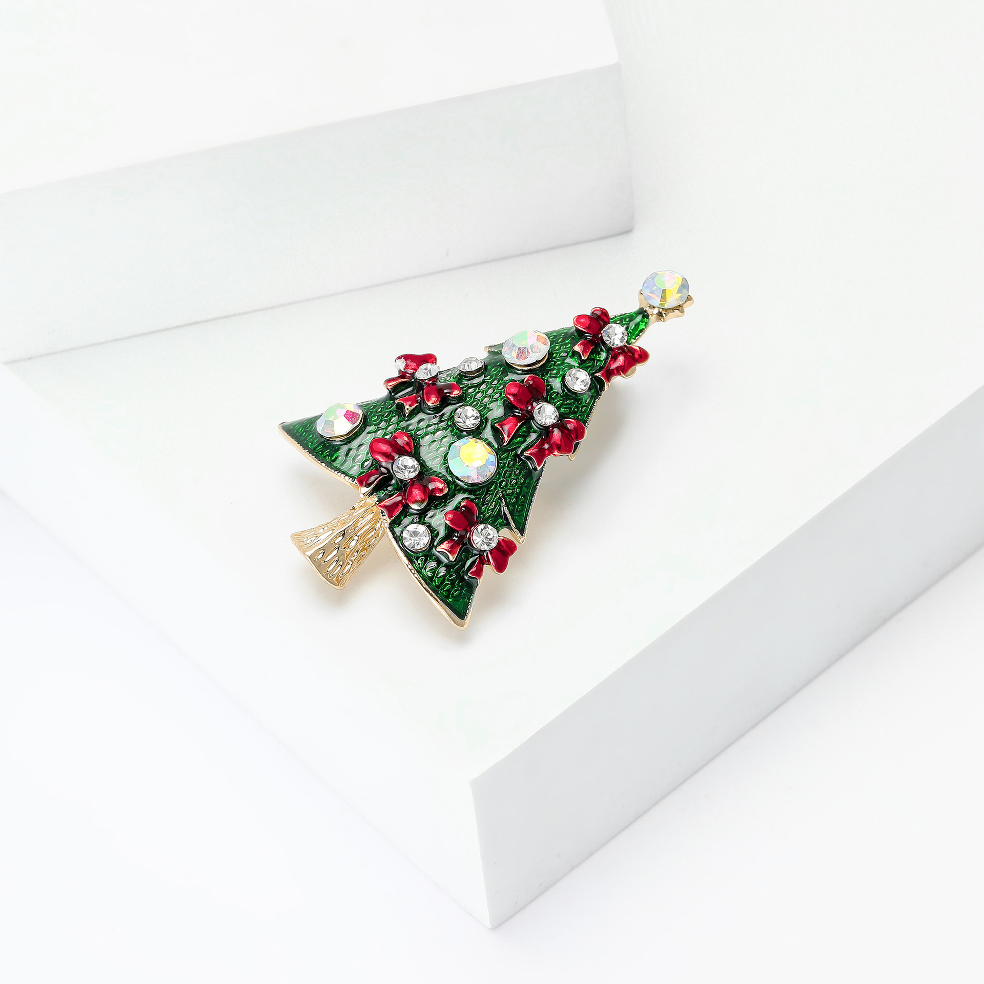 European and American Creative Alloy Enamel Christmas Tree Brooch Fashion All-match Women's Clothing Corsage Jewelry Pin