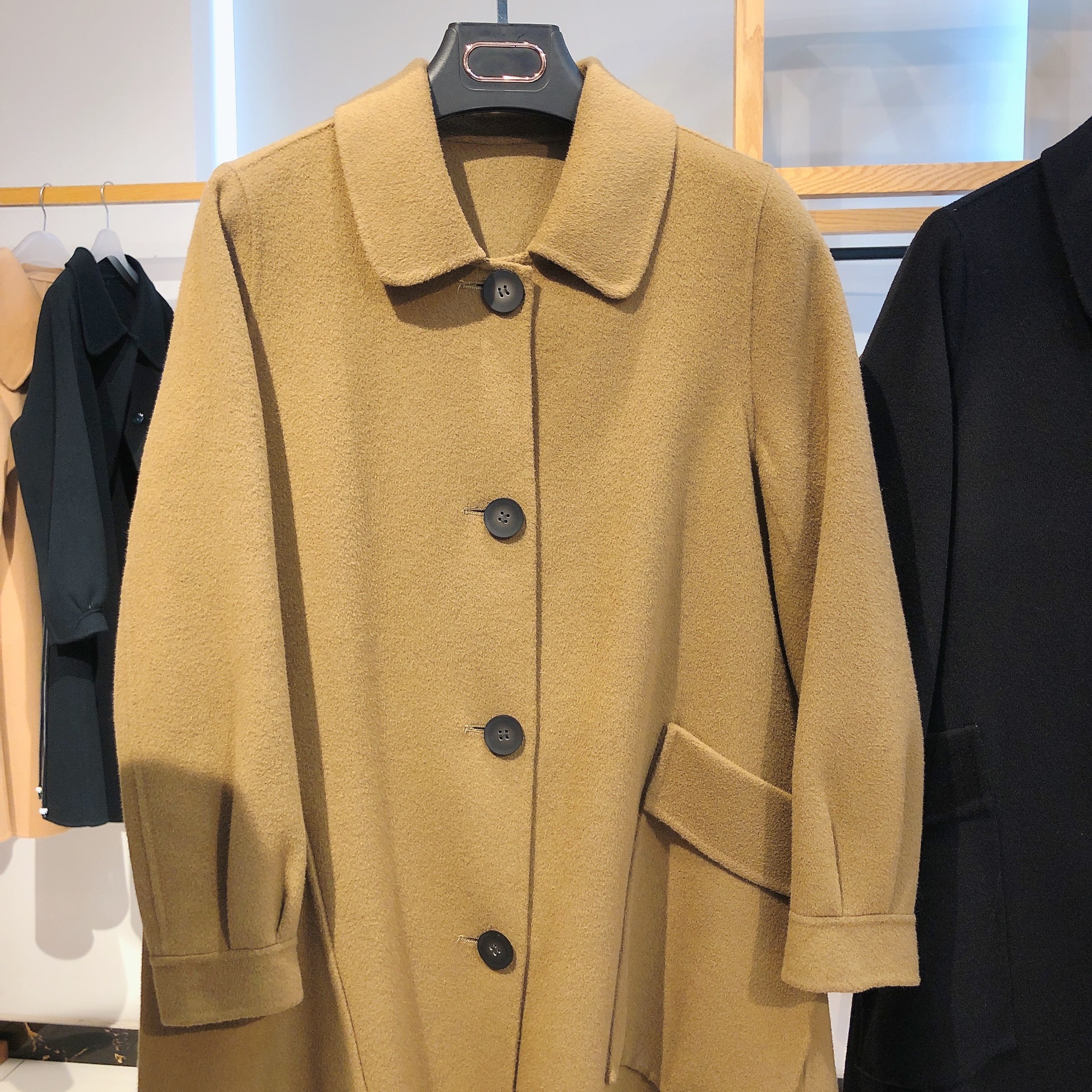 专柜品质双面呢羊毛羊绒外套女2021冬季新款长羊毛毛呢大衣女