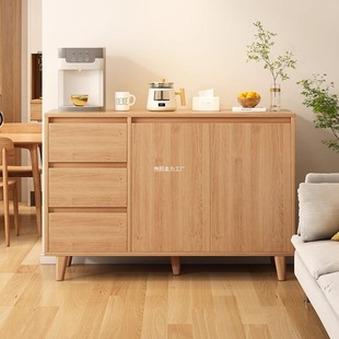 Sideboard Against the Wall Integrated Cabinet Storage Cabinet Household Cupboard Tea Cabinet Solid Wood Color Living Room Storage Cabinet Storage Cabinet